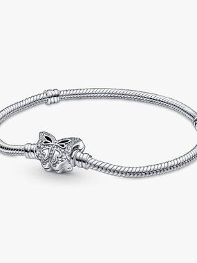 Pandora Moments Butterfly Clasp Snake Chain Bracelet
